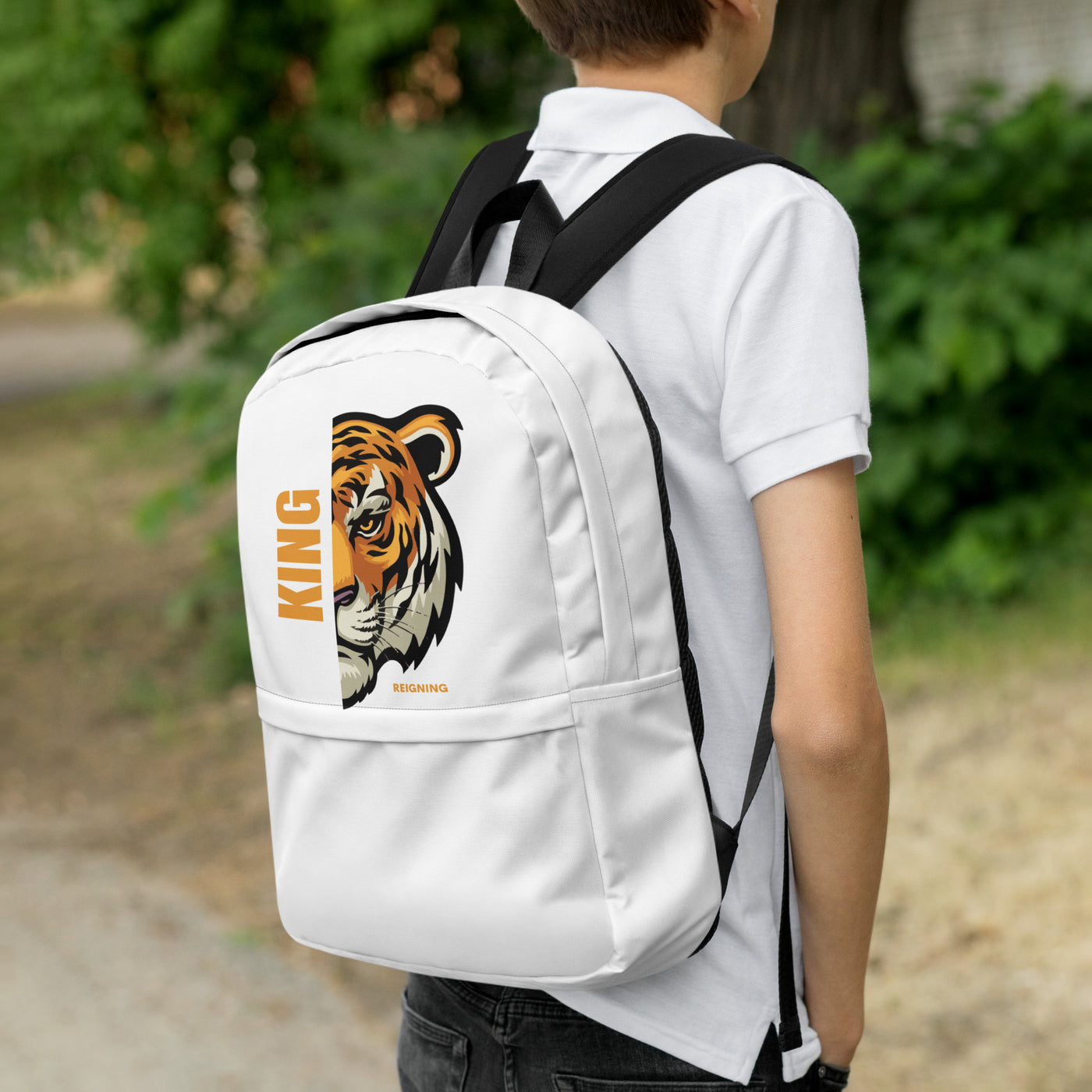 All-over print backpack
Stylish printed backpack
Custom all-over print backpack
White back backpack
Unique printed backpack
Back view of white all-over print backpack
Modern print backpack
All-over design backpack 